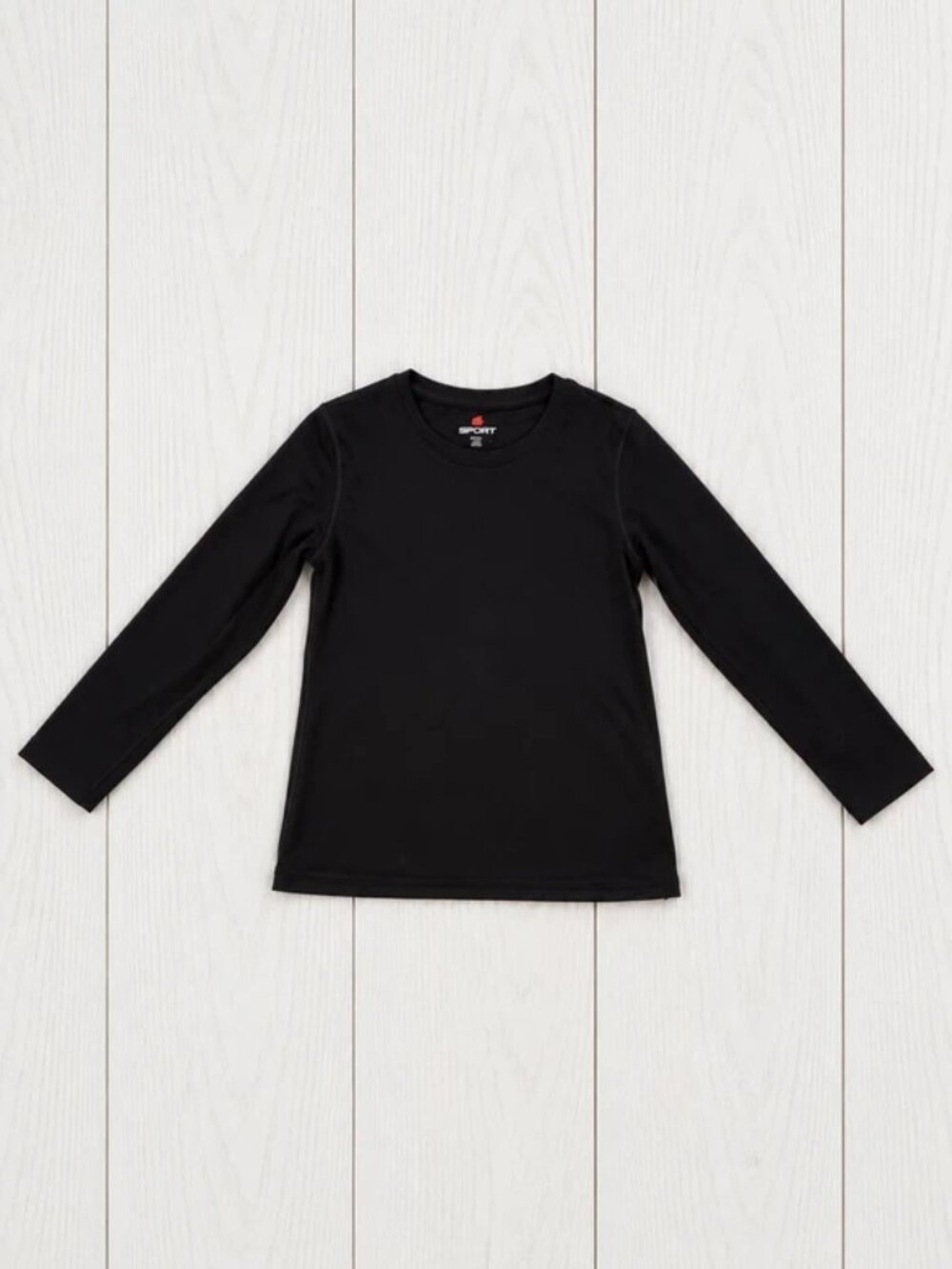 Hanes Sport Women's Black Long Sleeve Crew Neck Stretch Polyester Blend Tee XL